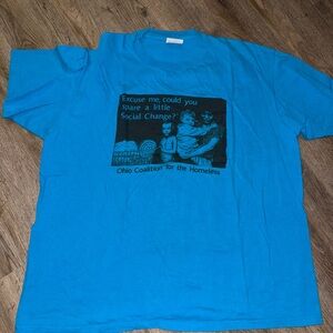 Vintage 80s Hanes Ohio Coalition For The Homeless Tshirt XL Spare Social Change
